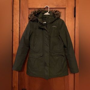 Eddie Bauer Olive Parka Small